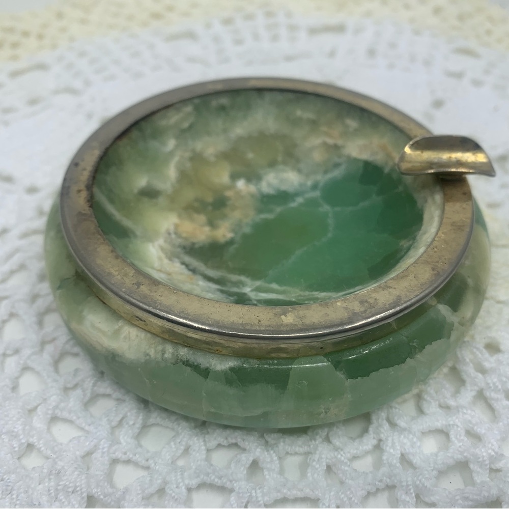 Vintage Green Marble Ashtray